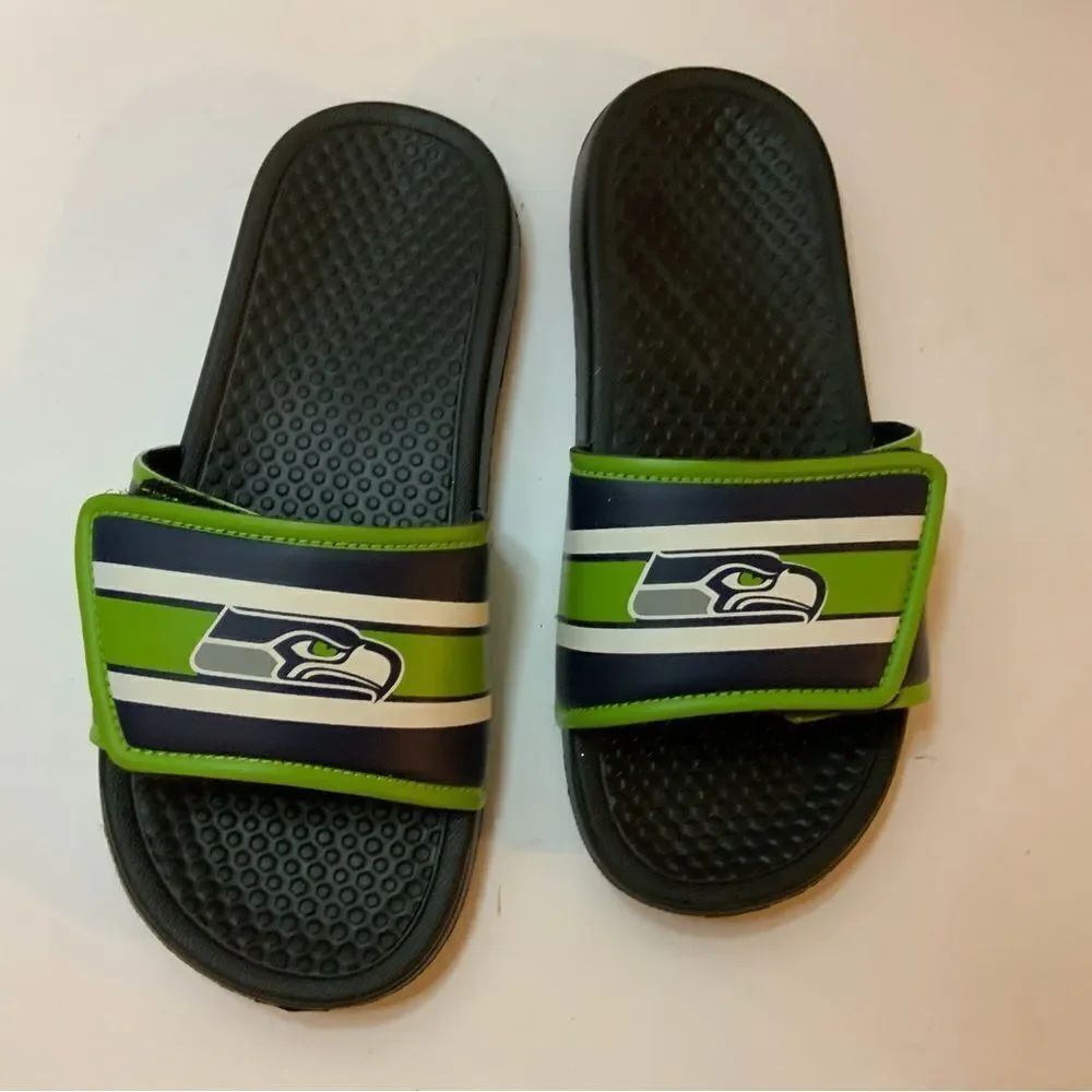 Seattle Seahawks Slides Shoes Sandals Slip On Football 13-1